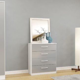 An Image of Lynx White and Grey 4 Drawer Chest