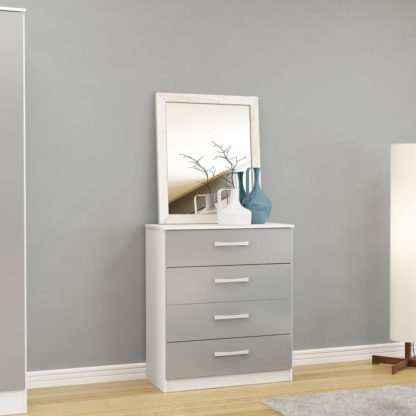 An Image of Lynx White and Grey 4 Drawer Chest