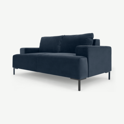 An Image of Frederik 2 Seater Sofa, Ocean Blue Velvet