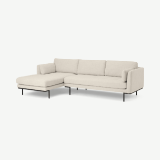 An Image of Harlow Left Hand Facing Chaise End Sofa, Oatmeal Textured Weave Fabric