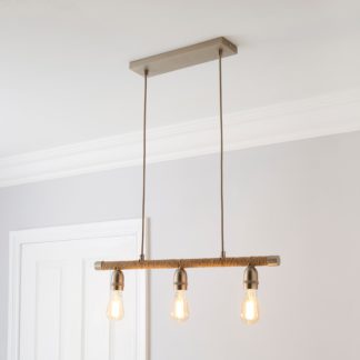 An Image of Shelley Rope 3 Light Diner Ceiling Fitting Satin Nickel