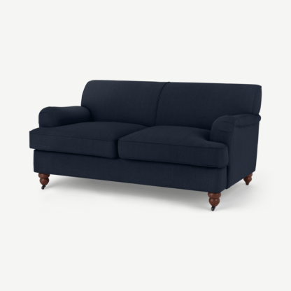 An Image of Orson 2 Seater Sofa, Dark Blue Weave