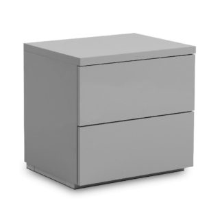An Image of Monaco Grey Wooden High Gloss 2 Drawer Bedside Table
