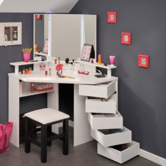 An Image of Beauty Bar Corner Dressing Table White