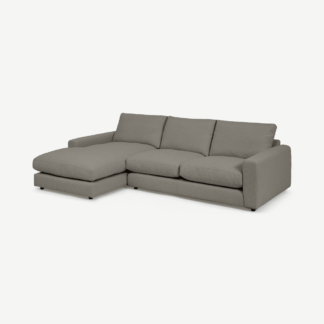 An Image of Arni Left Hand Facing Chaise End Sofa, Dove Grey Boucle
