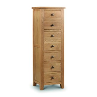 An Image of Marlborough Oak 7 Drawer Narrow Chest