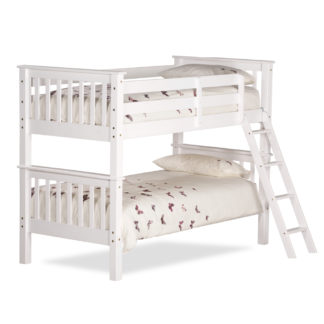 An Image of Oxford White Wooden Bunk Bed Frame - 3ft Single