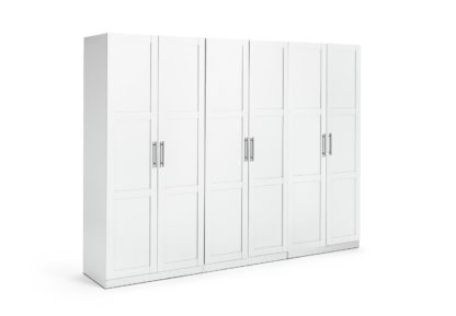 An Image of Habitat Munich 6 Door Framed Wardrobe - White