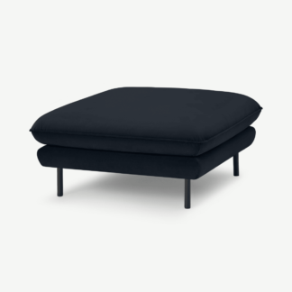 An Image of Analia Soft Filled Pillow Top Ottoman, Twilight Blue Velvet