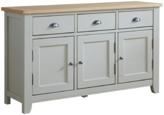 An Image of Kingston 3 Door 3 Drawer Sideboard - Pine & Grey
