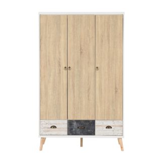 An Image of Nordic Triple Wardrobe Brown