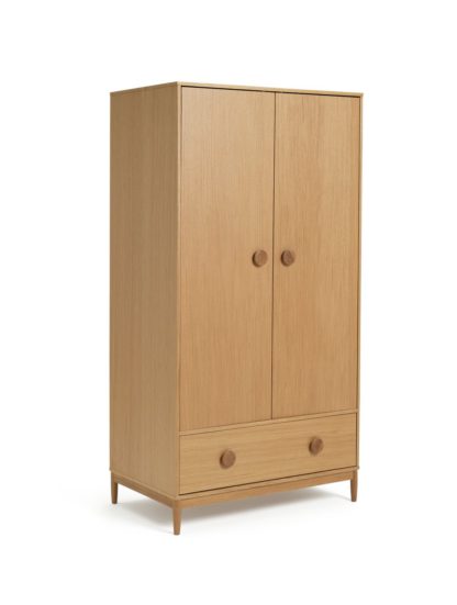 An Image of Habitat Cornelia 2 Door 2 Drawer Wardrobe - Oak