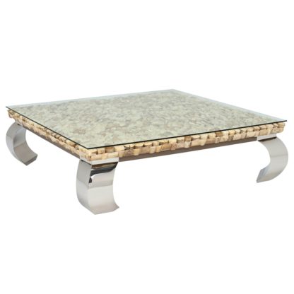 An Image of Caspian Terni Large Square Reclaimed Wood Coffee Table
