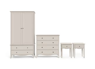 An Image of Habitat Margot 4 Piece 2 Door Wardrobe Set - Grey