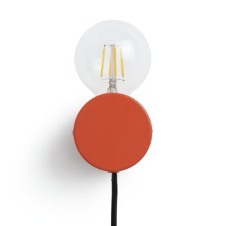 An Image of Habitat Banquo Plug In Wall Light - Orange