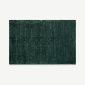 An Image of Merkoya Luxury Viscose Rug, Large 160 x 230cm, Peacock Green