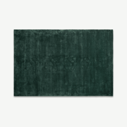 48c4ea9a37a46dcedbcc6fca1cee3d060a4a1586c59e4e25c3f944ef2d242dbc-2.png An Image of Merkoya Luxury Viscose Rug, Large 160 x 230cm, Peacock Green