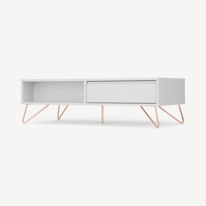 An Image of Elona Coffee Table, Light Grey and Copper