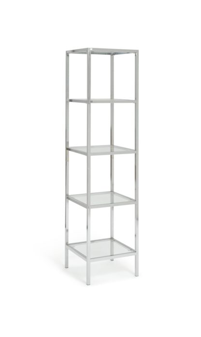 An Image of Habitat Tallie 5 Shelving Unit - Silver