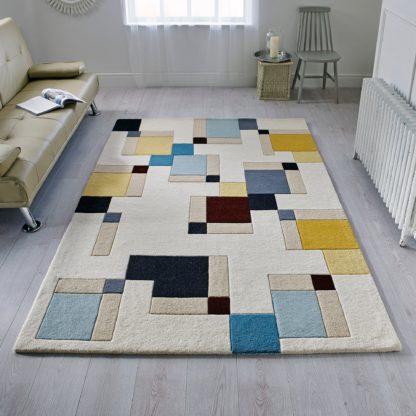 49ce611169136a7741b8dea530ca78c4accc1bdd91f5cec7b422ffb763f1d16f.jpg An Image of Illusion Abstract Blocks Rug Ochre (Yellow)