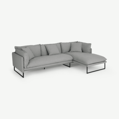 49fc1bcaec0a7de3d2dab3bf0628af435eac507411a5086432a2159214e95fe1-1.png An Image of Malini Right Hand Facing Chaise End Corner Sofa, Mountain Grey