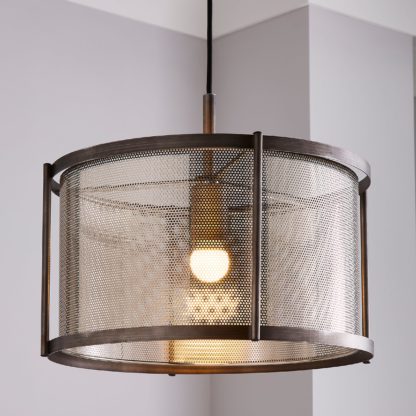 An Image of Stefan 1 Light Pendant Fitting Gunmetal (Grey)