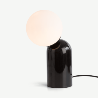An Image of Vetro Table Lamp, Black and Opal Glass