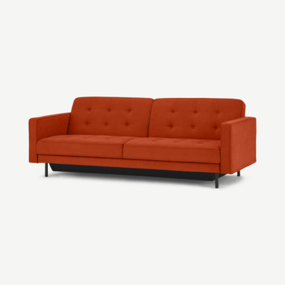 An Image of Rosslyn Click Clack Sofa Bed with Storage, Sedona Orange