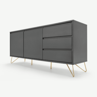 An Image of Elona Sideboard, Charcoal and Brass