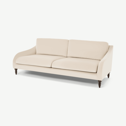 An Image of Andrin 2 Seater Sofa, Natural Recycled Velvet