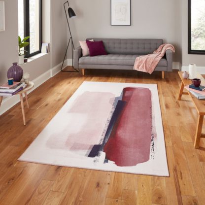 An Image of Michelle Collins Abstract Rose Crimson Rug Rose (Pink)