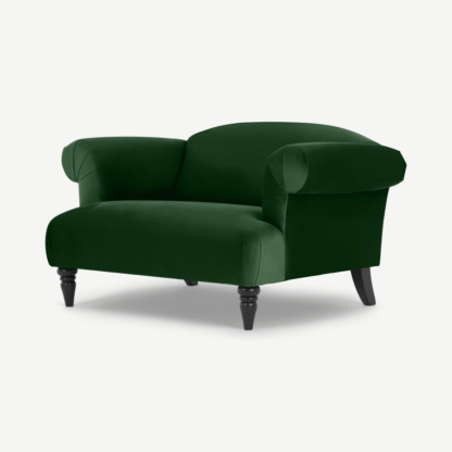 An Image of Claudia Loveseat, Forest Green Velvet