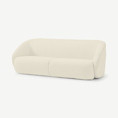 An Image of Blanca 3 Seater Sofa, Whitewash Boucle