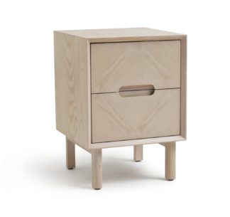 An Image of Habitat Halden Skandi 2 Drawer Bedside Table - Natural