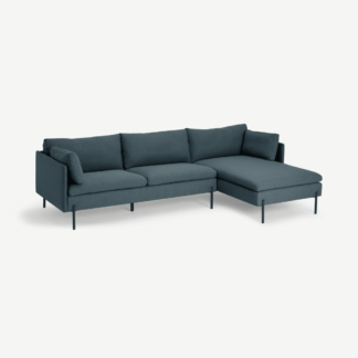 An Image of Zarina Right Hand Facing Chaise End Corner Sofa, Mina Earl Blue