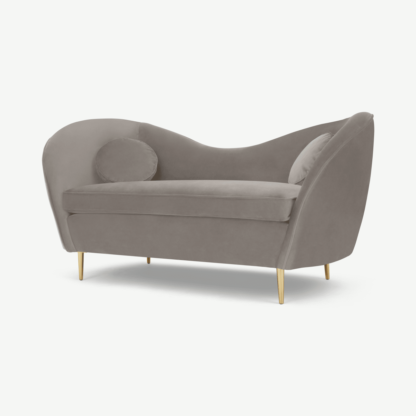 An Image of Kooper 2 Seater Sofa, Alaska Grey Velvet