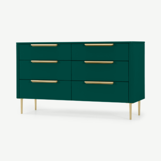 An Image of Ebro Wide Chest of Drawers, Peacock Green