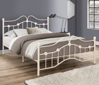 An Image of Canterbury Cream Metal Bed Frame - 4ft6 Double