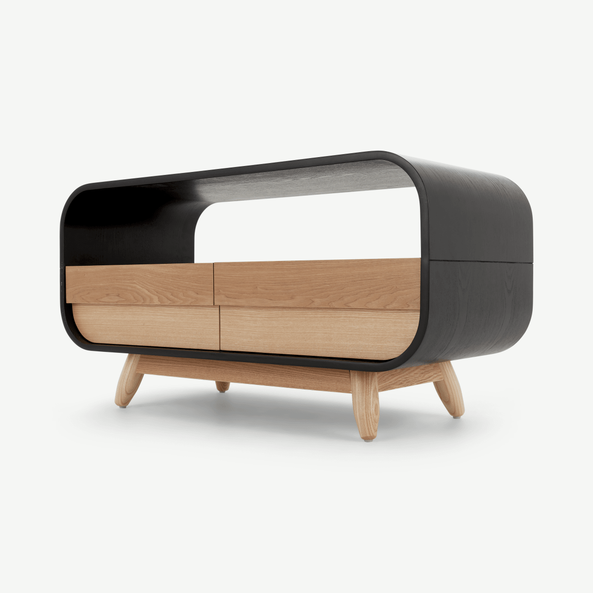 Esme Compact TV Stand Black and Ash