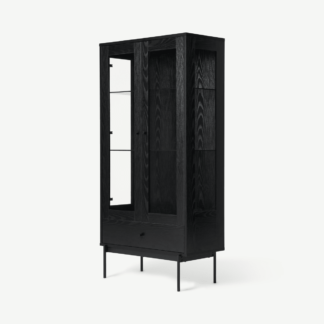 An Image of Angus Display Cabinet, Black Ash Effect