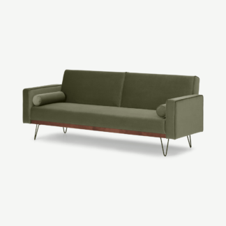 An Image of Warner Click Clack Sofa Bed, Sycamore Green Velvet