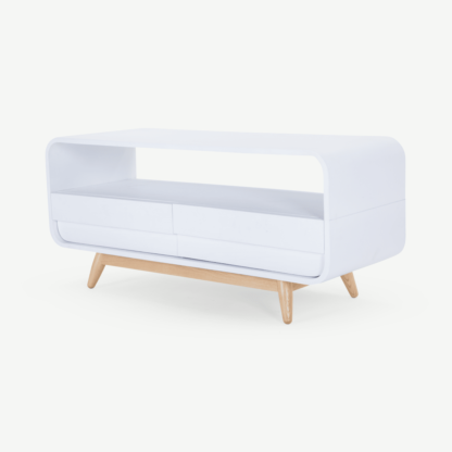 An Image of Esme Compact TV Stand, White and Ash