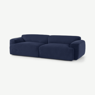 An Image of Avalon 3 Seater Sofa, Navy Corduroy Velvet