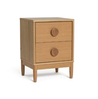 An Image of Habitat Cornelia 2 Drawer Bedside Chest - Oak