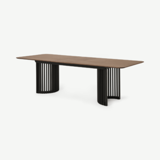 An Image of Zaragoza 6-10 Seat Extending Dining Table, Walnut & Charcoal Black