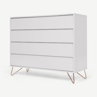 An Image of Elona Chest Of Drawers, Light Grey and Copper