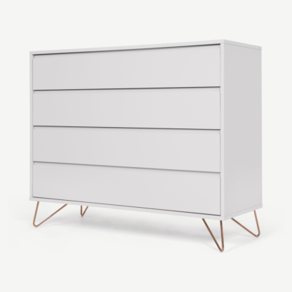 An Image of Elona Chest Of Drawers, Light Grey and Copper