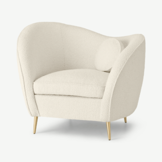 An Image of Kooper Accent Armchair, Whitewash Boucle