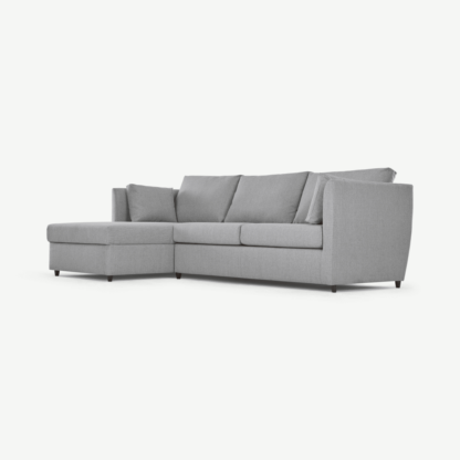 An Image of Milner Left Hand Facing Corner Storage Sofa Bed with Foam Mattress, Granite Grey