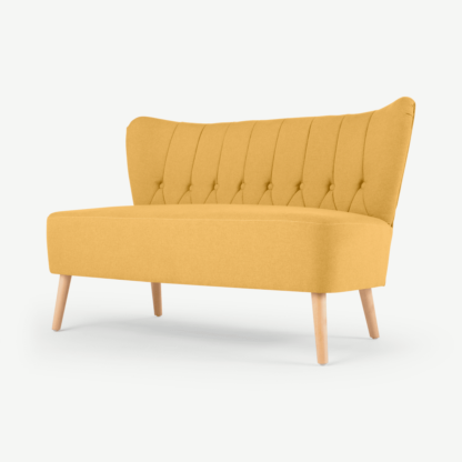 An Image of Charley 2 Seater Sofa, Yolk Yellow
